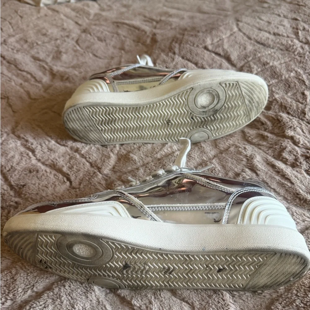 Tory Burch Silver Low-Top Sneakers